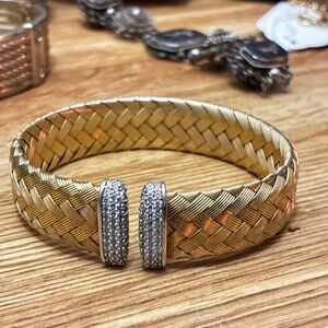 Sterling Silver Signed JCM Italy Woven Cuff